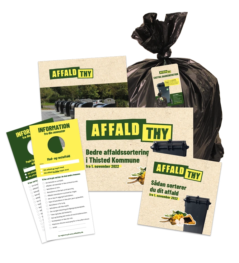 Samlet billede af materiale lavet til  Affald Thy